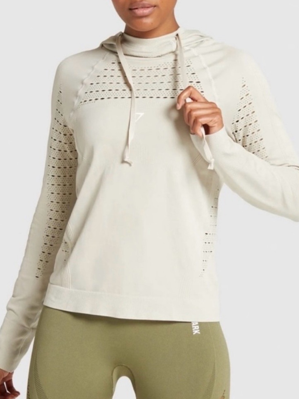 Gymshark Energy Seamless Hoodie Cream Off White Size S